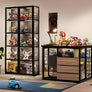 Display Cabinet, 5-Tier Tall Bookcase with Adjustable Shelves, Collectibles Toy Organizers Rack & Display Shelf, Bookshelf