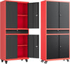 Metal Garage Storage Cabinet Drawer 4 Door Lock-2 Adjustable Shelves Office