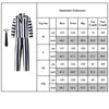Scary Family Adult Costume Suit - Morticia & Gomez Black White Striped 3-Piece Set with Jacket, Pants, Shirt, and Tie for Halloween & Cosplay