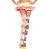 Neon Color Rectangle Checker Thigh Hi Sexy Women's Halloween Costume One Size