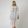 DIONA J DREAM CATCHER LACE LONG KIMONO ONE SIZE COLOR WHITE
