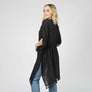 DIONA J PEARL DECO TRIM KIMONO W/DRAW STRIN ONE SIZE COLOR BLACK