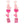 5-Tier Heart Post Love Lettering Crystal Rhinestone Long Valentine Earrings Pink