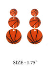 THREE DROP SPORTS BALL ACRYLIC POST EARRING