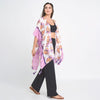 DIONA J PALM LEAF PRINT KIMONO ONE SIZE COLOR PURPLE