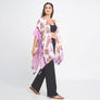 DIONA J PALM LEAF PRINT KIMONO ONE SIZE COLOR PURPLE