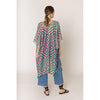 DIONA J GEOMETRIC PRINT KIMONO ONE SIZE COLOR PINK