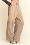 Davi & Dani Rhinestone Drawstring Wide Leg Pants