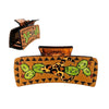 WESTERN FAUX TOOLED CACTUS FAUX LEATHER HAIR CLAW