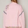 POL Embroidered Open Front Long Sleeve Jacket