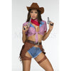 Sexy Outlaw Cowgirl 6 Pc Women Multicolor Haloween Cosplay Costume Set Size XS