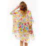 DIONA J FLORAL PRINTED SILKY KIMONO ONE SIZE MULTICOLOR