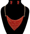 Red Bead Scarf Necklace Set