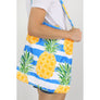 DIONA J 2 IN 1 PINEAPPLE BEACH TOWEL TOTE BAG COLOR BLUE