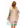 DIONA J MULTI PRINTED SILK KIMONO ONE SIZE COLOR BLACK/MULTI