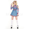 Good Guys Doll 3 Pc Denim Skirt Women’s Halloween Cosplay Costume Set Size S/M