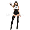 FBI Detective 6 Pc Black & White Women’s Halloween Cosplay Costume Set Size XS