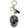 Halloween Rhinestone Skull Keychain with Tassel