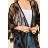 DIONA J FLOWER MESH KIMONO COVER UP ONE SIZE COLOR BLACK