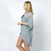 DIONA J TEXTURED JERSEY RELAXED FIT KIMONO ONE SIZE COLOR GREY