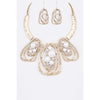 DIONA J PEARL CRYSTAL STATEMENT COLLAR NECKLACE SET COLOR GOLD/WHITE