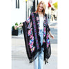 DIONA J FLORAL LACE KIMONO ONE SIZE COLOR BLACK