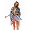 DIONA J AZTEC PRINTED KIMONO ONE SIZE COLOR YELLOW/BLUE