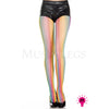 Vertical Striped Rainbow Fishnet Tights (Glow UV Reactive) Women's One Size