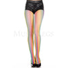 Vertical Striped Rainbow Fishnet Tights (Glow UV Reactive) Women's One Size