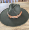 Wide brim panama hat in vegan felt