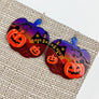 PUMPKIN ACRYLIC HOOK EARRINGS