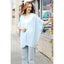 DIONA J STYLISH FASHIONABLE SOLID KIMONO CARDIGAN ONE SIZE COLOR BLUE