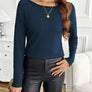 Lace Detail Butterfly Back Round Neck Long Sleeve T-Shirt