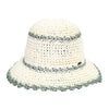 CC PAPER STRAW HAND CROCHET CLOTHE BUCKET HAT WITH SCALLOP EDGE DETAILS IVORY