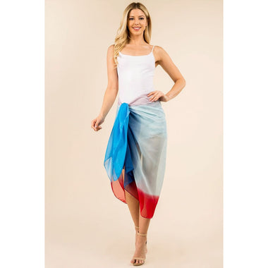 DIONA J FASHION MESH MULTI COLOR COVER UP KIMONO SHAWL ONE SIZE COLOR BLUE