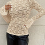 Mock Neck Long Sleeve Lace Top