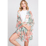DIONA J FLOWER PATTERN FRILL KIMONO ONE SIZE MULTICOLOR