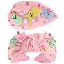 Diona J Easter Bunny Rhinestone Beaded Embriory Top Knotted Headband Pink