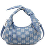 DIONA J FASHION KNOT HANDLE CHIC ZIPPER CROSSBODY BAG COLOR DENIM