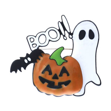 Halloween Ghost Pumpkin Brooch