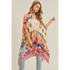 DIONA J FASHION AZTEC KIMONO ONE SIZE COLOR ORANGE