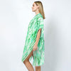 DIONA J ABSTRACT FOIL PRINT KIMONO ONE SIZE COLOR GREEN