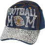 Diona J Women's Shiny Bling Sports Mom Denim Cap - Football Mom Rhinestone Hat