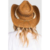 Sea Shell Hat Band Cowboy Straw Hat Western-Inspired Summer Sun Hat for Beach, Festivals, and Outdoor Adventures