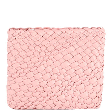 DIONA J WOMEN'S FASHION STYLISH TEXTURE ZIPPER CROSSBODY BAG COLOR PINK