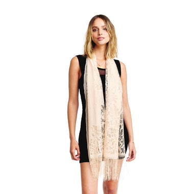 DIONA J FLOWER MESH SHORT COVER UP KIMONO CARDIGAN ONE SIZE COLOR BEIGE