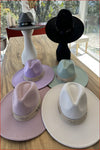 Structured wide brim Fedora with Embellishment