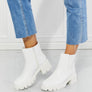 MMShoes What It Takes Lug Sole Chelsea Boots in White