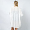 DIONA J TEXTURED JERSEY RELAXED FIT KIMONO ONE SIZE COLOR WHITE