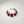 Linked Cracked Red Oval Burnished Silver Bracelet